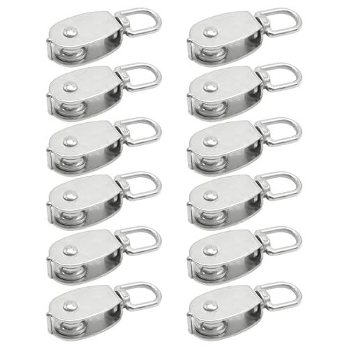 Poulie simple M15 MDEOOSKY lot de 12 galets rotatifs 360 en inox pour câble