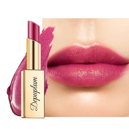 Image of Depuplum Purple Red Lipstick Moisturizing for Women Shimmer Tinted Lip Balm Hydrate Nourish Mauve Lip Gloss Cruelty Free Lip Makeup, ZG113 Flame