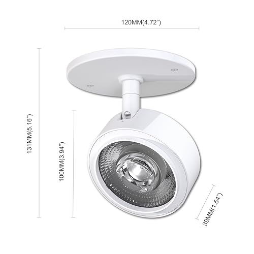 Image of LED Modern Spotlight, Indoor Accent monopoint Lighting Fixture, 10W 3000K for Bookshelf, Art Gallery, Bedroom, Showroom, Kitchen, CRI 90, 38 Angle, ETL Listed,3 Years Warranty, White, 2 Packs