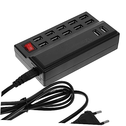 Cargador USB múltiple de carga rápida inteligente, estación de 12 puertos GRIRIW compatible AC100-240v