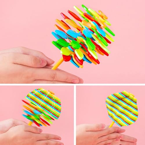 Image of Mgat Shop Spinning Candy Flower Toy for Kids - Lollipop Shaped Hand Spinner - Twisting and Rotating Colorful Flower - Stress Buster Gift for Creative - Color As Per Stock