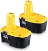 Batería de repuesto 4800mAh Ni-Mh DC9091 para Dewalt 14.4V 2-Pack | Compatible con DW9091 DC9091 DW9094 DC9094 DE9091 DE9092 DE9038 para herramientas eléctricas Dewalt 14.4V 2
