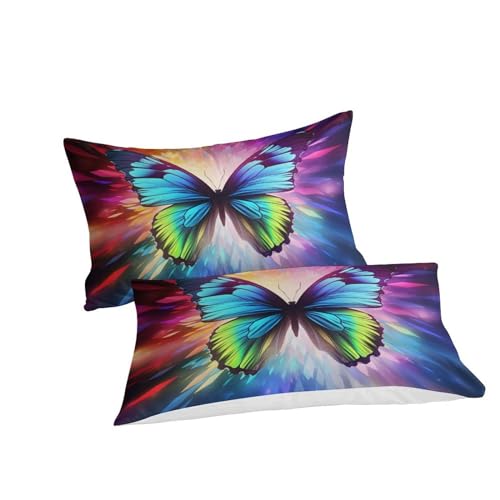 Housse de couette papillon 3D King size 220x240 cm avec 2 taies d'oreiller - 3