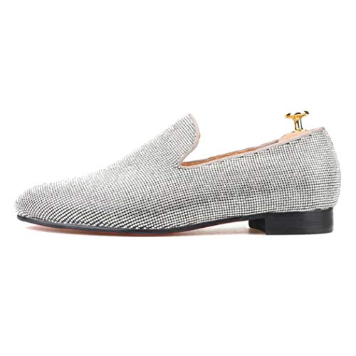 FERUCCI Men Slippers Loafers Flat with Crystal GZ Rhinestone