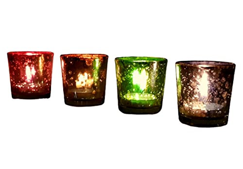 eSplanade Tealight Holders/Tealight Candles Holders Christmas Festival Lights (Smaller - Set of 4)