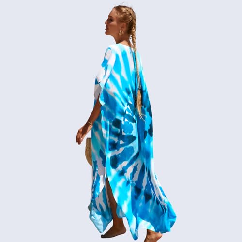 Image of Miss Lavish London Long Kaftan Dress for Women - Summer Printed Plus Size Maxi Caftan