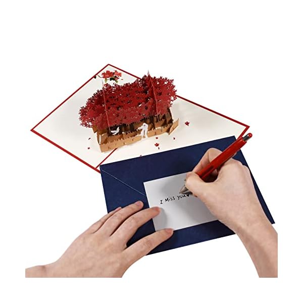 Magic Ants Tarjeta de arce – Tarjeta pop up amor – Tarjeta de San Valentín – Tarjeta de cumpleaños 3D – Tarjetas de… - Imagen 5