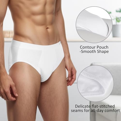 Men's White Underwear Briefs - Mens Soft Cotton Breathable Underwear Multipack2