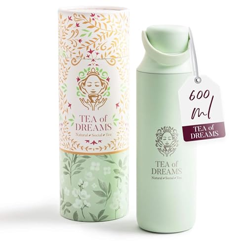 Teeflasche mit Sieb to Go - Trinkflasche 600ml aus Edelstahl - BPA-frei - Thermo Flasche mit Teesieb aus Edelstahl - Avocado Teeflasche mit Sieb to Go - Trinkflasche 600ml aus Edelstahl - BPA-frei - Thermo Flasche mit Teesieb aus Edelstahl - Avocado