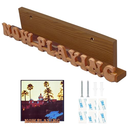 Numfog Now Playing Vinyl Record Stand Record Wall Mount Wood Vinyl Record Holder Album Display Stands Gift for Music and Decor Lovers (1 PCS)