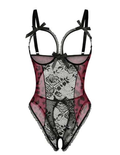 Image of Avidlove Women One Piece Lingerie Sexy Lace Babydoll Mini Bodysuit