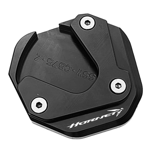 LLIDFONK Für Honda CB1000 CB750 Hornet CB 1000 Hornet SP CB 750 HORNET Aluminium Motorrad Zubehör Ständer Fuß Seitenständer Vergrößertes Pad Stützpad (Schwarz)
