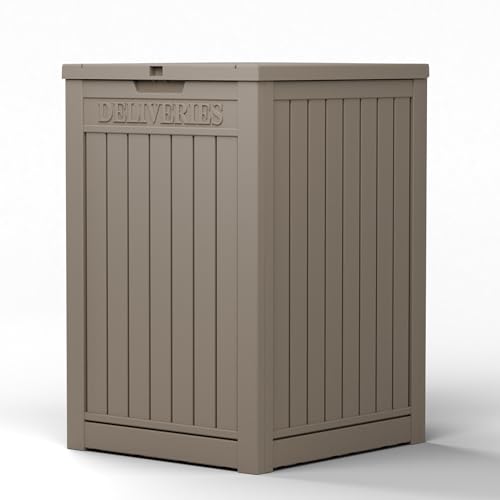 KFY 55 Gallon Package Delivery Box for Outside,Weather Resistant UV Protection Resin Outdoor Storage Parcel Box for Porches, Front Door, Balconies, Garages