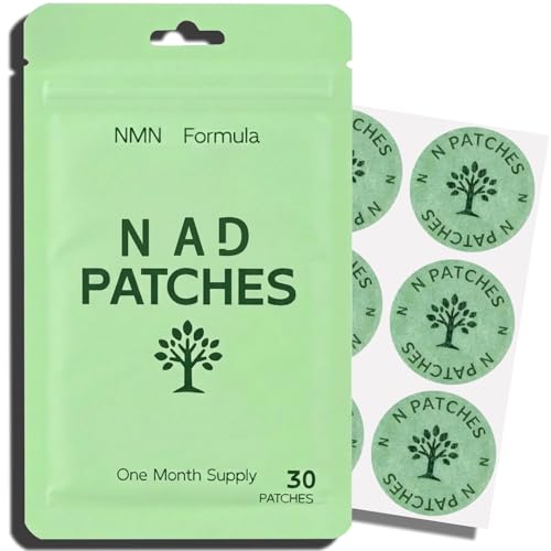 N AD+ Patches for Women & Men, NMNH 5X Concentrated Formula, 8-Hour Wear Patch Design, Daily Patch Format, 90-Day Supply (3 Packs)