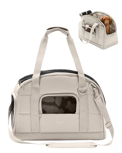Larkson Trasportino per Cani di Piccola Taglia fino a 12 kg Beige - Tjark - Borsa da Trasporto per Cani e Gatti da Viaggio in Aereo - Conforme alle Specifiche di molte Compagnie Aeree