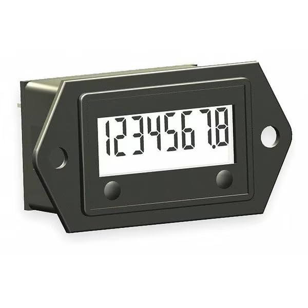 LCD Hour Meter, 2-Hole, 1.10 in Flange, Mfr: 3410-0000-A