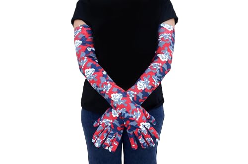 Image of Women's Driving Gloves, Printed Cotton Full Hand Summer Gloves for Protection from Sun Burn /Heat /Pollution (Pack of 1 Pair)