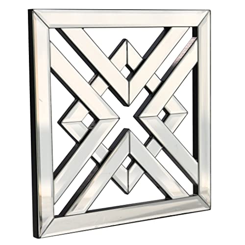 Qmdecor Decor Mirror Size 12X12 Inches Square Mirrored Silver Wall Decorative Mirror With Beveled Edge Modern Fashionable Wall-Mounted Mirrors thumb #5
