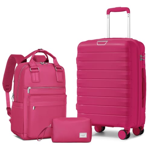 Image of LARVENDER Carry On Luggage 22x14x9 Airline Approved, Suitcases with Wheels
