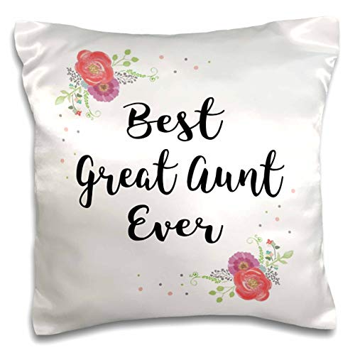 3dRose InspirationzStore Series-Floral Best Aunt Ever Pretty Watercolor Pink Flowers Family Love (pc-315767-1) Pillow Case, White