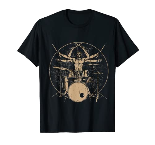Regalo para bateristas Da Vinci Drums Dibujo Regalo para fanáticos de la música Camiseta