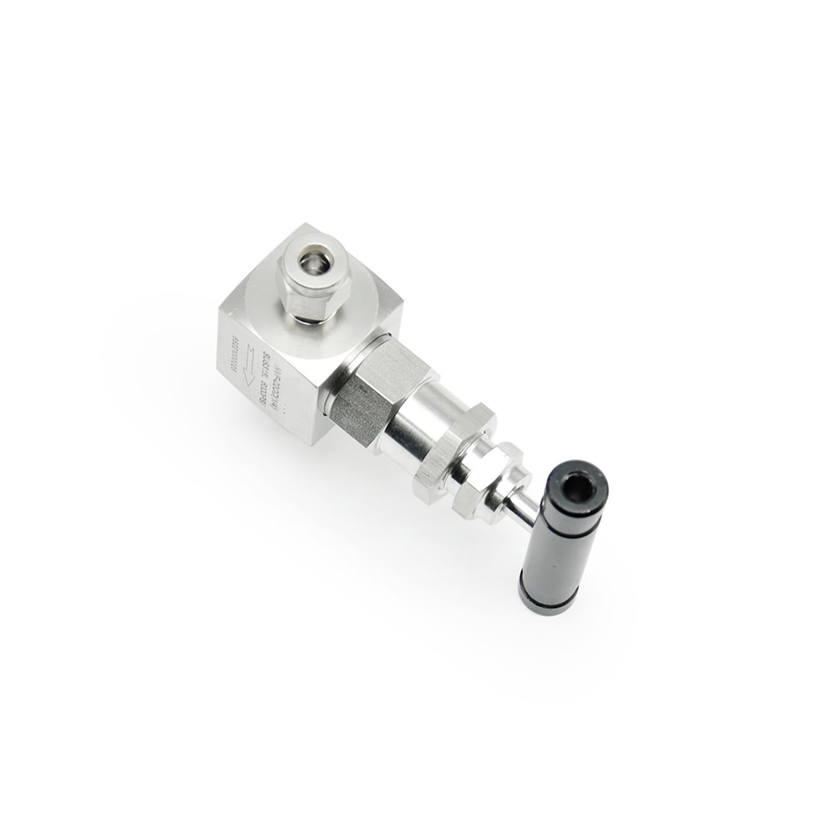 Válvula de aguja acero inoxidable alta presión, 6000PSI, flujo ajustable 2 vías for conexión compresión gas(3mm)