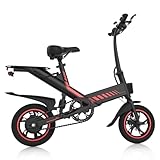 SHIZHUNIAO Bicicletta Elettrica Pieghevole, 14" Bike Elettrica Adulto con 36V 10.4AH Batteria al Litio, Bici Elettrica Uomo Donna, Max Velocità 25km/h,Fino a 30-45km,Pedalata Assistita (Blu)