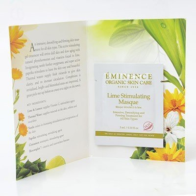 Eminence Sample Lime Stimulating Masque Set of 6 Card Samples 3 Ml Each Travel Size