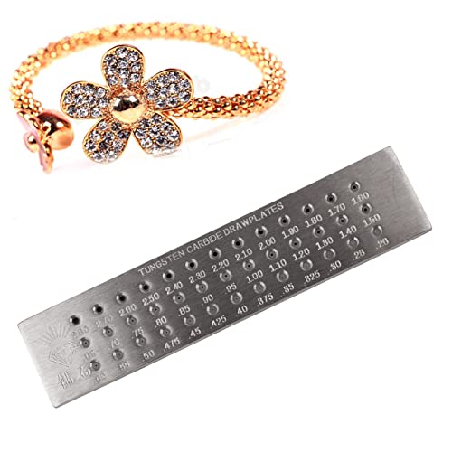 Wire Draw Plate, Wire Drawplate Tungsten Carbide Round Draw Plate,Metal Draw Plate Jewelry Tools Decorations Accessories, Used to Make Jewelry and Other Crafts(01)