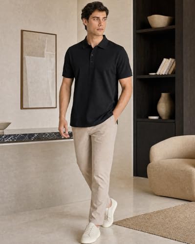 Image of NOBERO Men's Cotton Solid Regular Fit Polo Shirt
