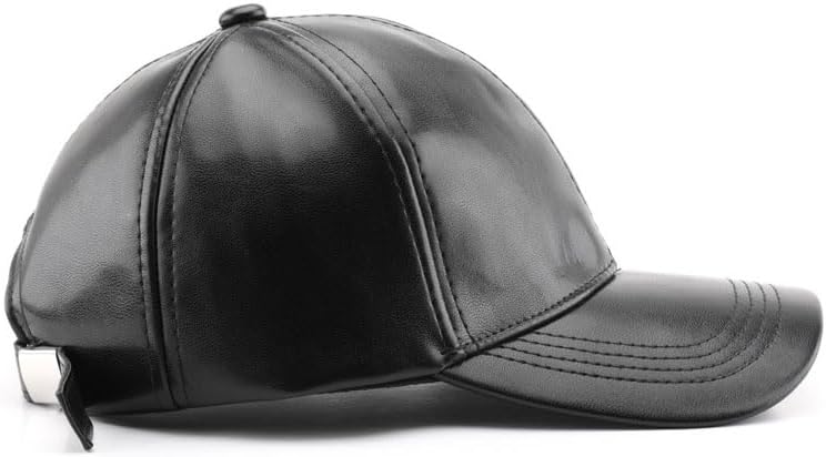 PU Leather Baseball Cap Unisex Solid Color Classic Low Profile Dad Hat - Image 4