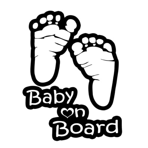 Image of TOTOMO Baby on Board Sticker for Car - Window Decal, Bumper Sign for New Parents, Durable Waterproof Safety Warning Sign for SUV Truck Minivan - Footprint, 1 Pack
