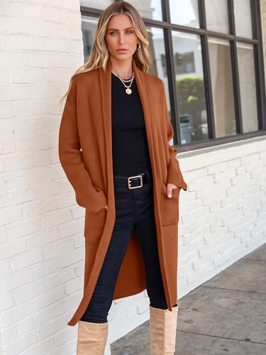 Image of ANRABESS Women's Cardigan Long Sweater Oversized Open Front Knit Coatigan Duster Coat 2026 Trendy Fall Outfits Outerwear