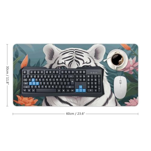 Cute White Tiger Pad Grande Protector de Escritorio miniatura 2