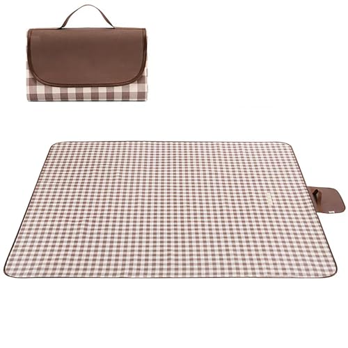 Wind Tour Waterproof Picnic Blanket with Carry Strap - Foldable Sandproof Outdoor Mat for Camping...