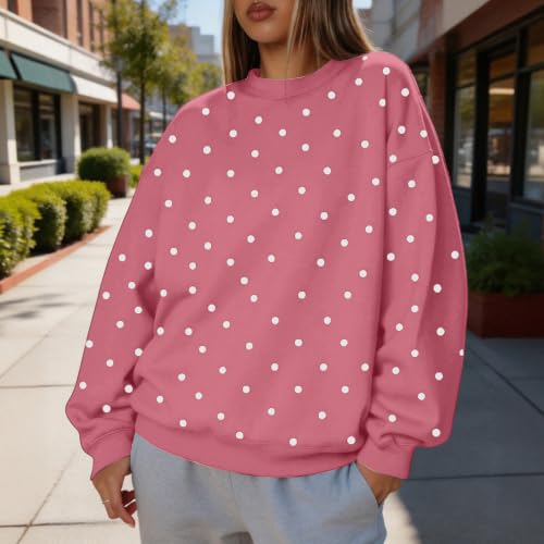 Oversized Crew Neck Sweatshirts Women Long Sleeve Fleece Comfort Tops 2026 - image 3