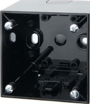 Boîtier en saillie 1 élément INTEGRO laqué noir brillant design épuré