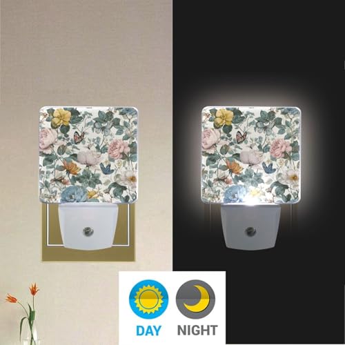 Lámpara de noche con sensor automático y diseño floral miniatura 4