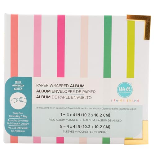 Álbum D-Ring de 4x4 pulgadas con diseño rayado miniatura 2
