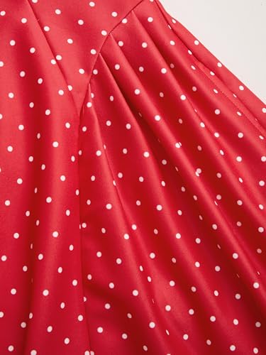 Image of CIDER Womens Polka Dots Summer Casual Dresses Square Neck Sleeveless Midi A Line Elegant Dress
