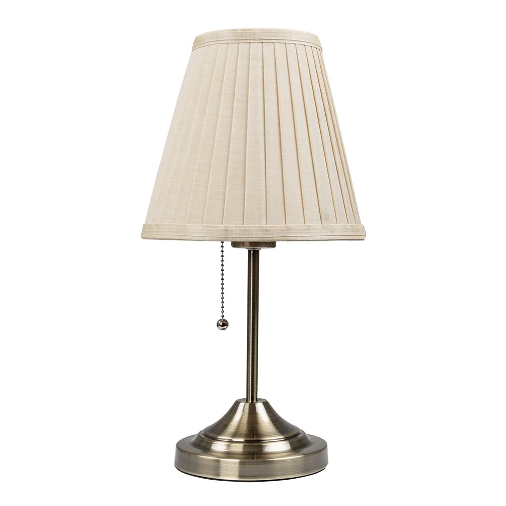 ARTE LAMP Schreibtischlampe & Tischlampe Klassische Metall-Tischleuchte für Schreibtisch, Bronze, Beige, E27, dimmbar, 22 x 22 x 42 cm