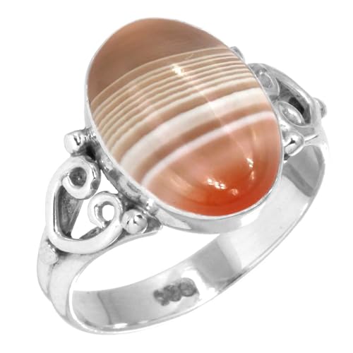Boho Handmade Jewelry Natural Gemstone Rose Quartz, Pearl, Amber, Lapis Oval Genuine 925 Sterling Silver Ring For Women