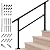 Metty Metal Handrails for Outdoor Steps 4Ft Stair Handrail, Outdoor Stair Railing Fits 1 to 4 Steps, Wrought Iron Handrail for Concrete Steps, Porch Steps