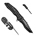 Navaja Multiusos Cuchillo Supervivencia con PEDERNAL Supervivencia Profesional | Cuchillo BUSHCRAFT con FERROCERIO, Silbato y AFILADOR de navajas | Kit Supervivencia Accesorios Navaja Supervivencia