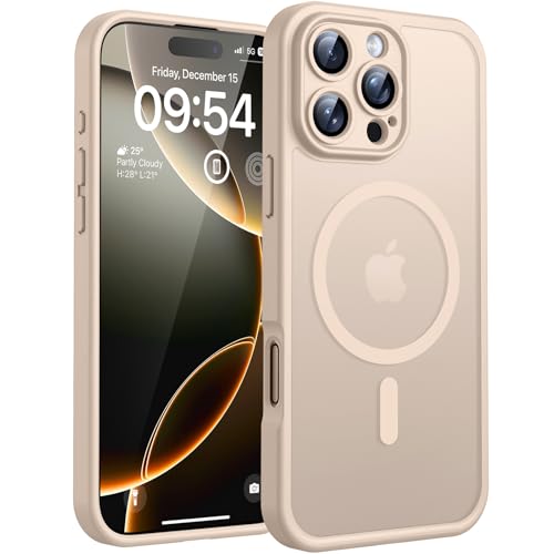 TOCOL Hülle nur für iPhone 16 Pro, Kompatibel mit MagSafe, Vollständiger Kameraschutz Stoßfest Kratzfest Transluzente Rü...