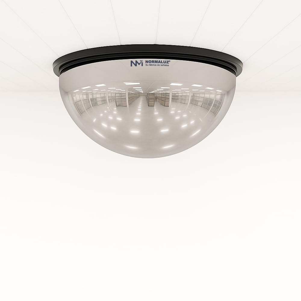 Normaluz Espejo Aumento Convexo 360º para Vigilancia - Máxima Seguridad y Visión Total – Espejo Pared o Techo Redondo con Borde Protector – Ideal para Interiores y Zonas de Paso (60cm)