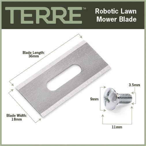 Miniatura 2 de Terre Products, paquete de 30 cuchillas de repuesto para cortacésped robóticas, compatibles con Husqvarna Automower, Gardena Sileno, McCulloch ROB