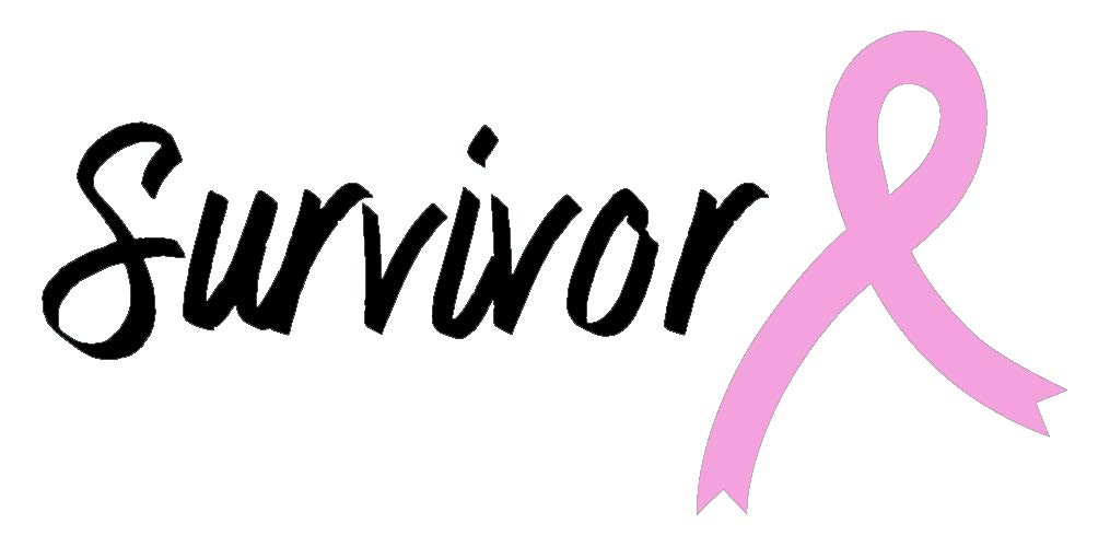 Vinilo adhesivo Survivor Cancer Pink para portátiles con mensaje de superación y fuerza