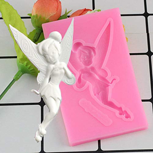 ausuky Moule en silicone 3D en forme de fée pour pâte à sucre, chocolat, bonbons, fondant,...