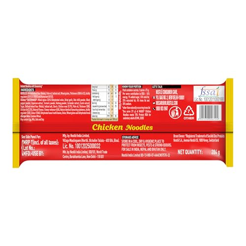 Image of MAGGI 2-Minute Chicken Instant Noodles with Great Taste & Aroma, Protein in Every Serve, Ready to Cook Noodles, 284g /304g (weight may vary)